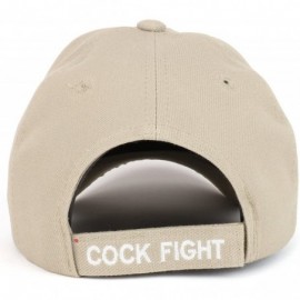 Baseball Caps Rooster Cock Fight Embroidered Structured Baseball Cap - Khaki - CB1809I6TL4 $16.63