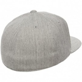 Baseball Caps Premium Flatbill Cap - Fitted 6210 - Heather Grey - C512LLUO09B $13.54