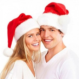 Skullies & Beanies Adult Unisex Christmas Velvet Santa hat with Premium Plush Trim - CA186DIDLL9 $20.12