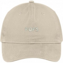 Baseball Caps Pops Embroidered Cap Premium Cotton Dad Hat - Stone - CH18205ZCRT $20.27