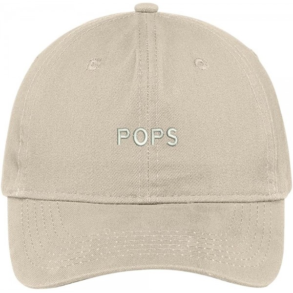 Baseball Caps Pops Embroidered Cap Premium Cotton Dad Hat - Stone - CH18205ZCRT $20.27