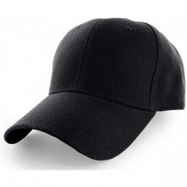 Baseball Caps Plain Baseball Cap Adjustable Men Women Unisex - Classic 6-Panel Hat - Outdoor Sports Wear - Black - CM18HD9DX2...