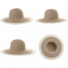 Sun Hats Floppy Straw Sun Hat UPF 50 Wide Brim Beach Summer Hats Packable - 00768coffee - C6199I0KMNH $33.45