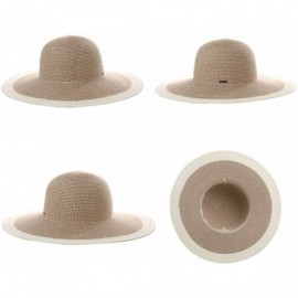 Sun Hats Floppy Straw Sun Hat UPF 50 Wide Brim Beach Summer Hats Packable - 00768coffee - C6199I0KMNH $14.92