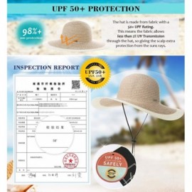 Sun Hats Floppy Straw Sun Hat UPF 50 Wide Brim Beach Summer Hats Packable - 00768coffee - C6199I0KMNH $33.45