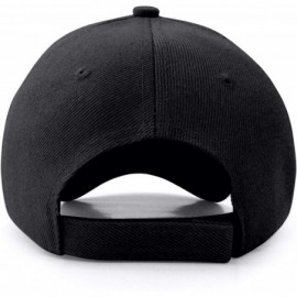 Baseball Caps Plain Baseball Cap Adjustable Men Women Unisex - Classic 6-Panel Hat - Outdoor Sports Wear - Black - CM18HD9DX2...