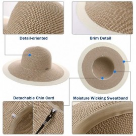 Sun Hats Floppy Straw Sun Hat UPF 50 Wide Brim Beach Summer Hats Packable - 00768coffee - C6199I0KMNH $14.92