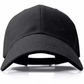 Baseball Caps Plain Baseball Cap Adjustable Men Women Unisex - Classic 6-Panel Hat - Outdoor Sports Wear - Black - CM18HD9DX2...