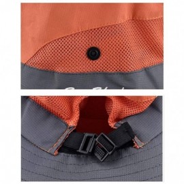 Sun Hats Outdoor UPF 50+ UV Sun Protection Waterproof Breathable Wide Brim Bucket Sun Hat for Men/Women - Orange - CG18OZ0RY2...