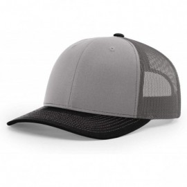 Baseball Caps Twill Mesh Back Trucker Snapback Hat - Grey/Charcoal/Black - CC17AZCEX5E $25.82