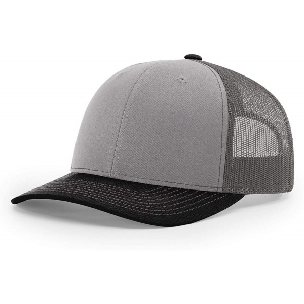 Baseball Caps Twill Mesh Back Trucker Snapback Hat - Grey/Charcoal/Black - CC17AZCEX5E $13.22