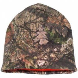 Skullies & Beanies Reversible 8" Knit Camo Cap - CMK405 - Mossy Oak Country/ Blaze - C4197SC8W26 $10.07