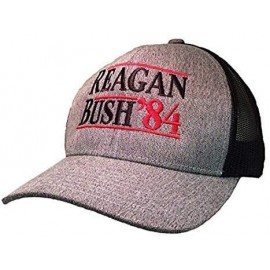 Baseball Caps Reagan Bush 84 Campaign Adult Trucker Hat - Heather Grey With Black Mesh - CW17YSQAYRZ $19.88