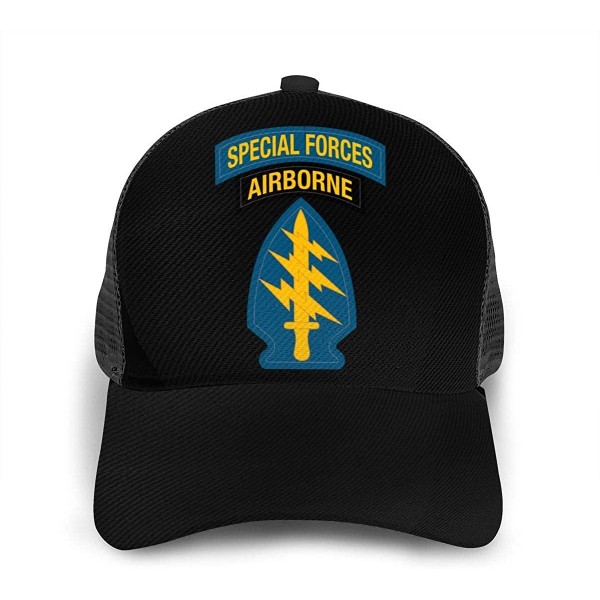 Baseball Caps US Army Special Forces-Mesh Hat Baseball Caps Grid Hat Trucker Cap Dad Hat - Black - C918YERC9CY $20.04