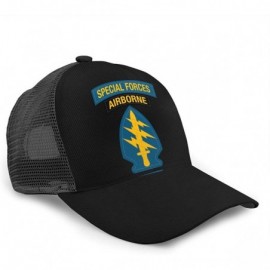Baseball Caps US Army Special Forces-Mesh Hat Baseball Caps Grid Hat Trucker Cap Dad Hat - Black - C918YERC9CY $20.04