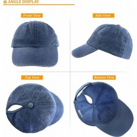 Baseball Caps Baseball Cap High Ponytail Hole Sun Protection Adjustable for Men Women Cotton Messy Bun Washable Plain Dad Hat...