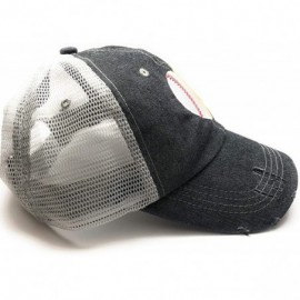 Baseball Caps Embroidered Heart Ball MOM Softball Mom Baseball Mom Mesh Trucker Style Hat Cap Dark Grey - CE18R6IUSOQ $19.28