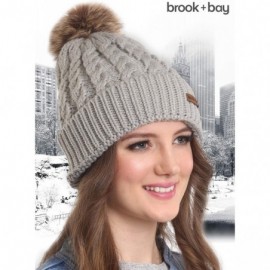 Skullies & Beanies Women's Beanies - Pearl With Faux Fur Pom - CX1854K4HGY $9.93
