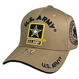 Baseball Caps US Army Baseball Hat - Licensed Military Baseball Cap for Veterans- Retired- and Active Duty - Khaki - CH18RRWH...