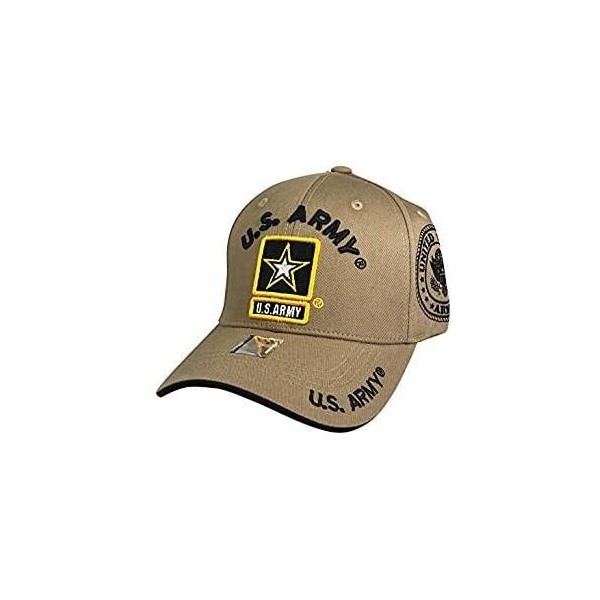Baseball Caps US Army Baseball Hat - Licensed Military Baseball Cap for Veterans- Retired- and Active Duty - Khaki - CH18RRWH...