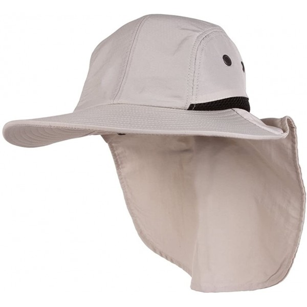 Sun Hats 4 Panel Large Bill Flap Sun Hat - Khaki - CI11NH7U285 $12.47