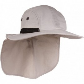 Sun Hats 4 Panel Large Bill Flap Sun Hat - Khaki - CI11NH7U285 $12.47