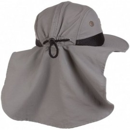 Sun Hats 4 Panel Large Bill Flap Sun Hat - Khaki - CI11NH7U285 $12.47