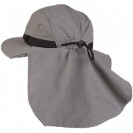 Sun Hats 4 Panel Large Bill Flap Sun Hat - Khaki - CI11NH7U285 $12.47