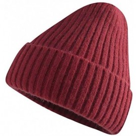 Skullies & Beanies Fashion Classical Hat for Men/Women Winter Beanie Cold Cap Cool Skull Hats Warm - Wine Red - C818Y2UKIX4 $...