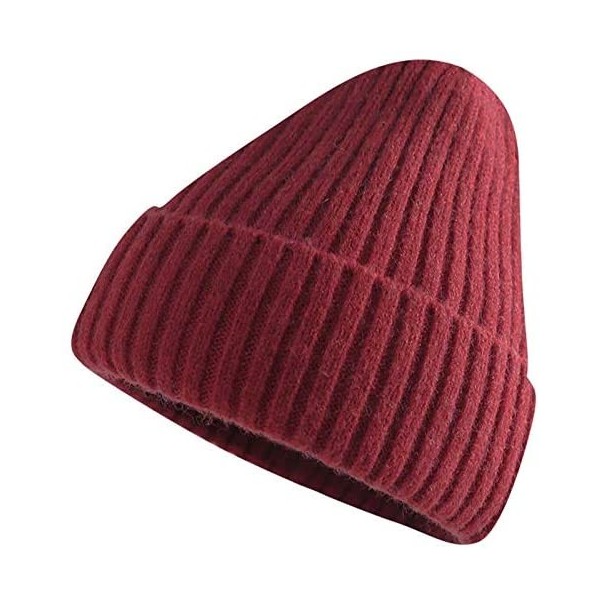 Skullies & Beanies Fashion Classical Hat for Men/Women Winter Beanie Cold Cap Cool Skull Hats Warm - Wine Red - C818Y2UKIX4 $...