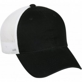 Baseball Caps Garment Washed Meshback Cap - Black/White - CW114XY2UFJ $9.00