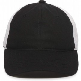 Baseball Caps Garment Washed Meshback Cap - Black/White - CW114XY2UFJ $9.00