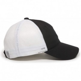 Baseball Caps Garment Washed Meshback Cap - Black/White - CW114XY2UFJ $9.00