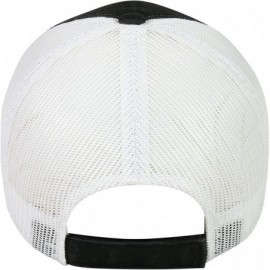 Baseball Caps Garment Washed Meshback Cap - Black/White - CW114XY2UFJ $9.00