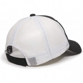 Baseball Caps Garment Washed Meshback Cap - Black/White - CW114XY2UFJ $9.00