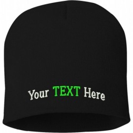 Skullies & Beanies Skull Knit Hat with Custom Embroidery Your Text Here or Logo Here One Size SP08 - Black Knit W/ Text - CE1...