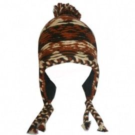 Skullies & Beanies Assorted Wool Knitted Beanie Fashionable Fleece-Lined Earflap Hat Cold Weather Mountaineering Ski - Brown ...