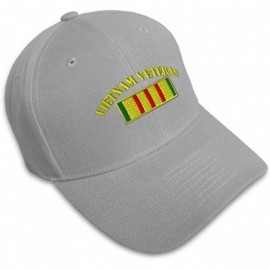Baseball Caps Custom Baseball Cap Vietnam Veteran Flag Embroidery Dad Hats for Men & Women 1 Size - Gray - C0185C7I7OQ $8.96