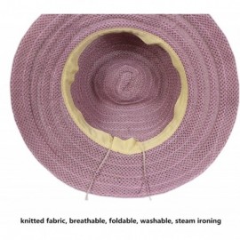 Sun Hats Beach Sun Hat Women Summer Cap Sunhat Wide Brim Foldable Packable Floppy Panama - Purple-b - C718OY5E74O $14.09