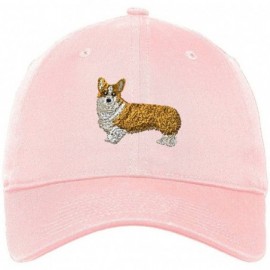 Baseball Caps Custom Soft Baseball Cap Pembroke Welsh Corgi Dog B Embroidery Twill Cotton - Soft Pink - CU18SHIKXYI $29.35