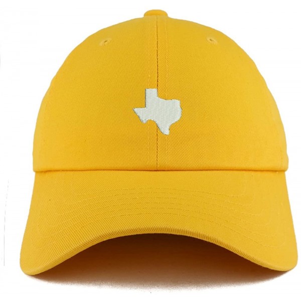 Baseball Caps Texas State Map Embroidered Low Profile Soft Cotton Dad Hat Cap - Gold - C318D56SYID $18.53
