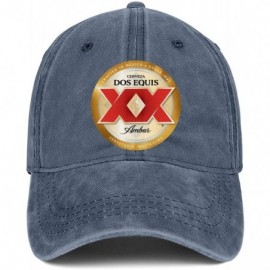 Baseball Caps Denim Hat Dos-Equis-Logo- Unisex Washed Distressed Baseball-Cap Twill Adjustable Dad-Hat - Dos Equis Beer-8 - C...