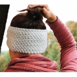 Cold Weather Headbands Crochet Turban Headband for Women Warm Bulky Crocheted Headwrap - ZA 4 Pack Knot A - Snow- Khaki- Dark...