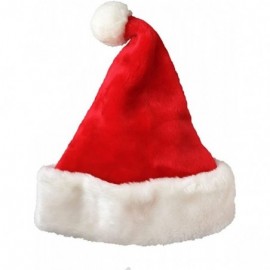 Skullies & Beanies Adult Unisex Christmas Velvet Santa hat with Premium Plush Trim - CA186DIDLL9 $20.12