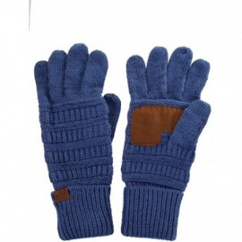 Skullies & Beanies 3pc Set Trendy Warm Chunky Soft Stretch Cable Knit Pom Pom Beanie- Scarves and Gloves Set - Metallic Dark ...