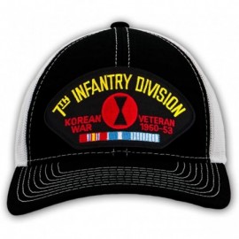 Baseball Caps 7th Infantry Division - Korean War Veteran Hat/Ballcap (Black) Adjustable One Size Fits Most - CC18L4S0TL6 $42.96
