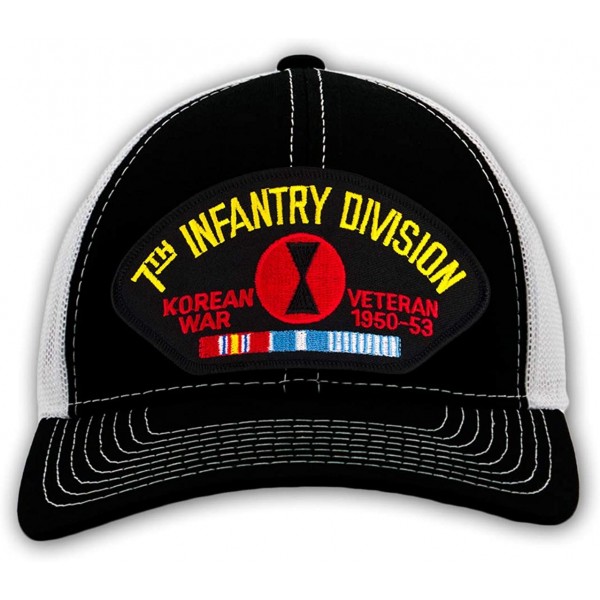 Baseball Caps 7th Infantry Division - Korean War Veteran Hat/Ballcap (Black) Adjustable One Size Fits Most - CC18L4S0TL6 $17.42