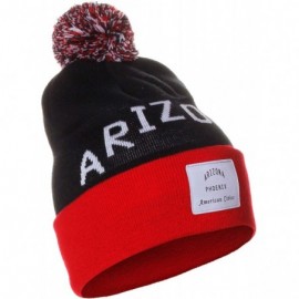 Skullies & Beanies Unisex USA Fashion Arch Cities Pom Pom Knit Hat Cap Beanie - Arizona Black Red - CY12N5RZI8M $10.47