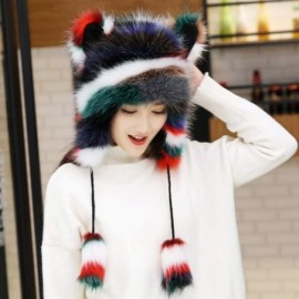 Skullies & Beanies Winter Faux Fur Hat Ear Warmer Cute Animal Hood Hat Cap for Womens Girls - Multicolor - CU18LL9000O $20.61