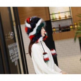 Skullies & Beanies Winter Faux Fur Hat Ear Warmer Cute Animal Hood Hat Cap for Womens Girls - Multicolor - CU18LL9000O $20.61